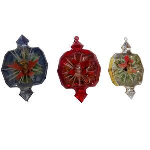 Vintage Jewel Brite Diorama Multicolor Set of 3 Mid Century READ